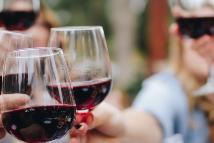 a group of people holding wine glasses