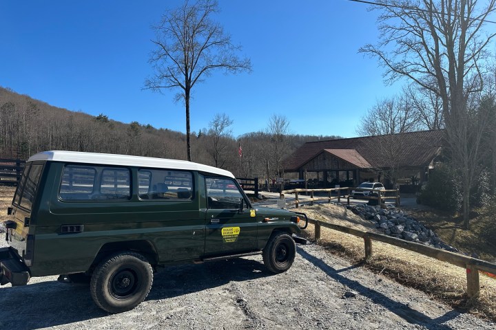 a car parked in a parking lot